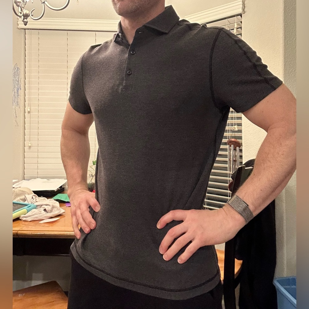 Lululemon large smoke grey polo